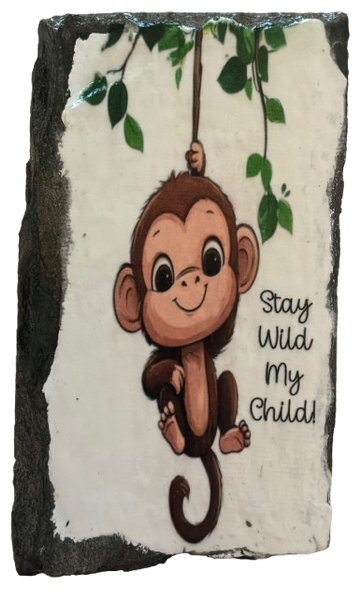 Antique West Virginia Roof Decoupaged STAY WILD MY CHILD - NURSERY Theme Handmade Wall Art Unique Home Decor Gift- JAMsCraftCloset