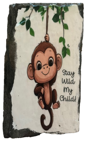 Antique West Virginia Roof Decoupaged STAY WILD MY CHILD - NURSERY Theme Handmade Wall Art Unique Home Decor Gift {{ JAMsCraftCloset }}