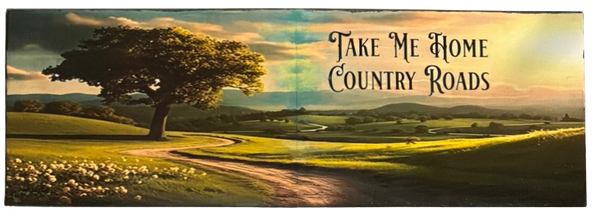Rectangle Ceramic Tile West Virginia Sign Wall Art Shelf Sitter Gift Idea Country Home Decor TAKE ME HOME COUNTRY ROADS Upcycled {{ JAMsCraftCloset }}