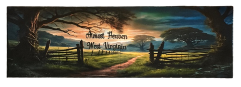 Rectangle Ceramic Tile West Virginia Sign Wall Art Shelf Sitter Gift Idea Country Home Decor ALMOST HEAVEN WEST VIRGINIA Upcycled {{ JAMsCraftCloset }}