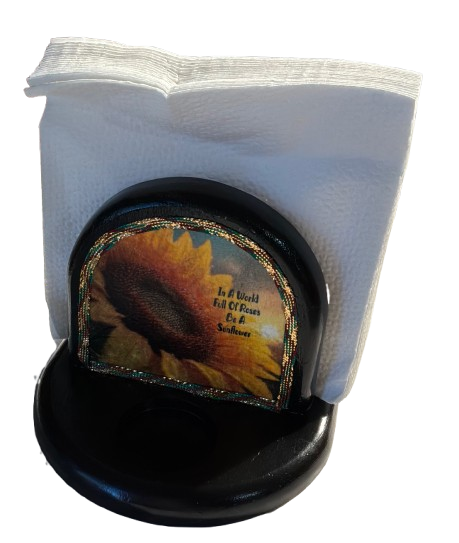 Napkin Holder Salt Pepper Holder Decoupaged Sunflower IN A WORLD FULL OF ROSES BE A SUNFLOWER Kitchen Decor Gift Porch Decor Patio Decor - JAMsCraftCloset