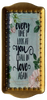 TRAY GOLD and WHITE PLAID Plastic Rectangle Decoupaged Upcycled EVERY TIME I LOOK AT YOU I FALL IN LOVE AGAIN Wall Art Shelf Sitter Home Decor Gift - JAMsCraftCloset