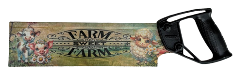 Decoupaged Vintage Rectangle Hand Saw FARM SWEET FARM Sweet Farm Animals Whimsical Wall Art Shelf Sitters Home Decor Farmhouse Decor Gift Idea - JAMsCraftCloset