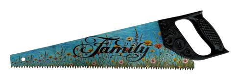 Decoupaged Vintage Hand Saw FAMILY Whimsical Wall Art Home Decor Country Farmhouse Decor Gift Idea - JAMsCraftCloset