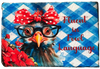 Antique Roof Slate Hand Painted DECOUPAGED - FLUENT IN FOWL LANGUAGE - WHIMSICAL HEN - Unique Country Farmhouse Wall Art Gift - JAMsCraftCloset