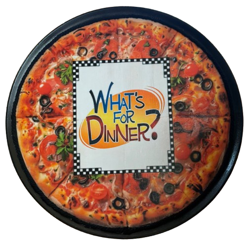 Pizza Pan DECOUPAGED WHAT'S FOR DINNER PIZZA Theme GIANT PIZZA PAN Farmhouse Country Home Decor KITCHEN Wall Art Handmade Hand Painted Repurposed Upcycled Gift Idea - JAMsCraftCloset