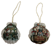 SCALLOP SEASHELL CHRISTMAS ORNAMENT- MICE Christmas Ornaments SET 6 - HOLIDAY DECOR - Handmade Hand Painted DECOUPAGED Repurposed Upcycled Gift SET OF 2 Ornaments - JAMsCraftCloset