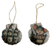 SCALLOP SEASHELL CHRISTMAS ORNAMENT- MICE Christmas Ornaments SET 5 - HOLIDAY DECOR - Handmade Hand Painted DECOUPAGED Repurposed Upcycled Gift SET OF 2 Ornaments - JAMsCraftCloset