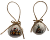SCALLOP SEASHELL CHRISTMAS ORNAMENT- FARM ANIMALS Christmas Ornaments SET 2 - HOLIDAY DECOR - Handmade Hand Painted DECOUPAGED Repurposed Upcycled Gift SET OF 2 Ornaments - JAMsCraftCloset