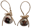 SCALLOP SEASHELL CHRISTMAS ORNAMENT- FARM ANIMALS Christmas Ornaments SET 4 - HOLIDAY DECOR - Handmade Hand Painted DECOUPAGED Repurposed Upcycled Gift SET OF 2 Ornaments - JAMsCraftCloset