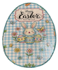 Wood Egg EASTER EGG Wall Art BUNNY WITH EGGS FLOWERS AND BLING Shelf-Sitter Gift Idea Unique Home Holiday Decor - JAMsCraftCloset