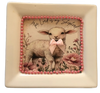 Heavy Ceramic Square Dish Wall Art EASTER Lamb With Bow Home Decor Nursery Decor Handmade Decor Gift Idea &nbsp;- JAMsCraftCloset