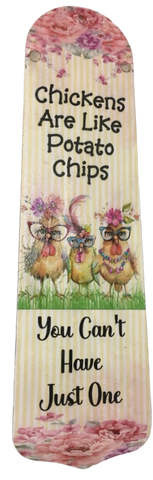 FAN BLADE Upcycled Repurposed CHICKENS ARE LIKE POTATO CHIPS Lake House Sign Farmhouse Country Home Cabin Wall Art Decor Gift - JAMsCraftCloset