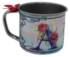 SMALL Tin Cup Decoupaged With Child's Graphic BLOOMING FLORAL With Bow on Handle Gift for Child Nursery Decor Child's Room Decor- JAMsCraftCloset