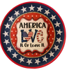 Plastic Round Star TRAY Farmhouse Country Patriotic AMERICA - LOVE IT OR LEAVE IT Wall Art HAPPY FOURTH OF JULY Cottage Chic Victorian Decor Handmade Gift Idea &nbsp;- JAMsCraftCloset