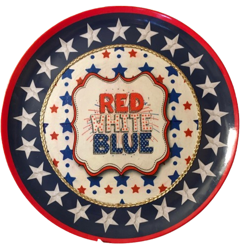 Plastic Round Star TRAY Farmhouse Country Patriotic RED WHITE BLUE Wall Art HAPPY FOURTH OF JULY Cottage Chic Victorian Decor Handmade Gift Idea &nbsp;- JAMsCraftCloset