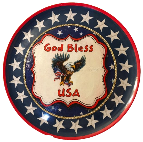 Plastic Round Star TRAY Farmhouse Country Patriotic GOD BLESS USA Wall Art HAPPY FOURTH OF JULY Cottage Chic Victorian Decor Handmade Gift Idea &nbsp;- JAMsCraftCloset