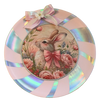 Plastic Round Pink and Silver TRAY Farmhouse Country Easter Decor BUNNY WITH BOW Wall Art HAPPY EASTER Cottage Chic Victorian Decor Handmade Gift Idea &nbsp;- JAMsCraftCloset