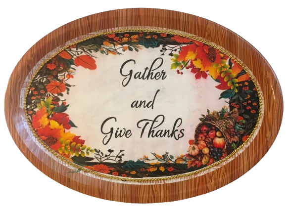 Hard Plastic OVAL TRAY Farmhouse Country Home Decor GATHER AND GIVE THANKS Wall Art Cottage Chic Kitchen Decor Bar Decor Victorian Decor Handmade Gift Idea &nbsp;- JAMsCraftCloset