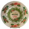 Round Glass Plate Reverse Decoupaged Christmas Holiday DON'T GET YOU TINSEL IN A TANGLE Farmhouse Country Shelf Sitter Handmade Gift Idea &nbsp;- JAMsCraftCloset