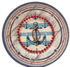 Hard Plastic PLATE Round ANCHOR AND ROPE Nautical Decor Boat Decor Cabin Cruiser Decor Lake House Beach House Handmade Decoupaged Repurposed Upcycled Gift Idea - JAMsCraftCloset