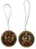 ROUND Wood Decoupaged BEARS PINK AND BLUE HAT Ornaments Handmade Christmas Ornament Package Decor WINTER Decor Gift Idea Home Decor Unique SET OF 2 - JAMsCraftCloset