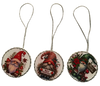 ROUND Wood Decoupaged GNOMES Ornaments Handmade Christmas Ornament Package Decor WINTER Decor Gift Idea Home Decor Unique SET OF 3 - JAMsCraftCloset
