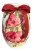Glass WHITE Vase Decoupaged PINK-RED FLORAL With RED BOW Wedding Decor Shelf Sitter Floral Vase Flower Vase Gift Idea Table Decor Centerpiece Home Decor Cottage Chic Farmhouse Decor Victorian Decor - JAMsCraftCloset