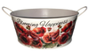 Galvanized Metal Round Bucket-Pail Farmhouse Country Wall Art or Shelf Sitter BLOOMING HAPPINESS- POPPIES Handmade Gift Idea &nbsp;- JAMsCraftCloset