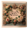 Wood Wall Art Plaque YOU BELONG HERE RIGHT BESIDE ME Square Decoupaged Home Decor Gift Idea Positive Saying Wedding Gift - JAMsCraftCloset