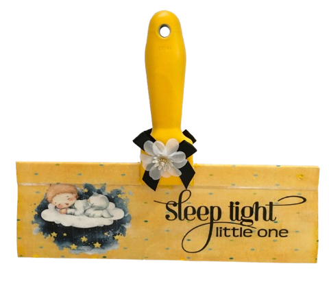 Decoupaged Vintage DRYWALL SKIMMER - SLEEP TIGHT LITTLE ONE - BOY GIRL - Whimsical Wall Art Home Decor Country Farmhouse NURSERY Bedroom Decor Gift Idea - JAMsCraftCloset