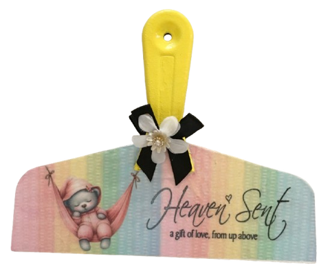 Decoupaged Vintage DRYWALL SKIMMER - HEAVEN SENT - BOY GIRL - Whimsical Wall Art Home Decor Country Farmhouse NURSERY Bedroom Decor Gift Idea - JAMsCraftCloset