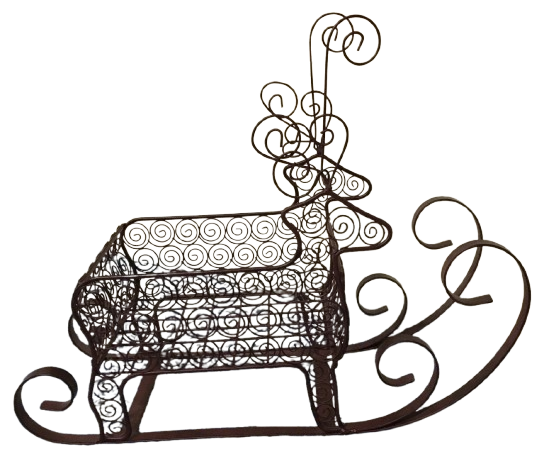 Sleigh Holiday Christmas Vintage Metal and Wire BROWN REINDEER Unique Shelf Sitter Gift Idea Holiday Decor-Christmas Decor-Home Decor-Country Decor-Gift-Storage - JAMsCraftCloset