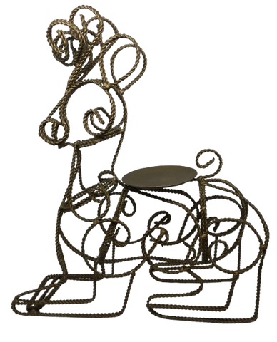 Reindeer Candle Holder Vintage Twisted Heavy Rope Wire Holiday Christmas Centerpiece Gift Idea Collectible {{ JAMsCraftCloset }}