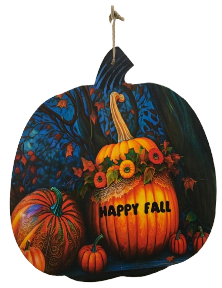 LARGE WOODEN PUMPKIN Handmade and Hand Painted Wall Art Shelf Sitter HAPPY FALL Decoupaged FALL Decor Gift Idea Door Decor Home Decor Unique - JAMsCraftCloset
