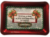 PLASTIC Tray Sparkly RED - CHRISTMAS IS DOING SOMETHING EXTRA FOR SOMEONE - HOLIDAY Wall Art Handmade Decoupaged Upcycled Metal Tray Gift - JAMsCraftCloset