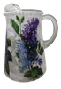 Glass PITCHER Decoupaged LILACS Wedding Decor Shelf Sitter Basket Shabby Chic Victorian BoHo Home Decor Gift Idea - JAMsCraftCloset