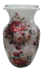 Glass VASE Decoupaged RED and PINK ROSES Wedding Decor Shelf Sitter Vase Shabby Chic Victorian BoHo Decor Gift Idea - JAMsCraftCloset