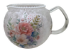 Glass PITCHER Decoupaged PINK ROSES Wedding Decor Shelf Sitter Basket Shabby Chic Victorian BoHo Home Decor Gift Idea - JAMsCraftCloset