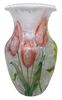 Glass VASE Decoupaged TULIPS Wedding Decor Shelf Sitter Vase Shabby Chic Victorian BoHo Decor Gift Idea - JAMsCraftCloset