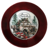Ruby Red CHARGER PLATE Christmas Holiday Wall Art OLD TRUCK MERRY CHRISTMAS Country Farmhouse Home Holiday Decor Handmade Decoupaged Gift Idea Crafters Delight - JAMsCraftCloset
