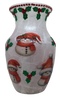 Glass VASE Decoupaged SNOWMEN and HOLLY Christmas Holiday Decor Wedding Decor Shelf Sitter Vase Shabby Chic Victorian BoHo Decor Gift Idea - JAMsCraftCloset