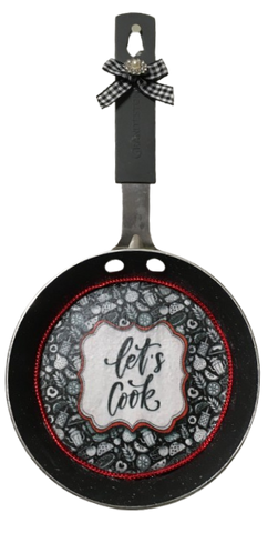 Frying Pan Purple Lilac Lavender LETS COOK TOGETHER Farmhouse Country KITCHEN Wall Art Handmade Hand Painted Decoupaged Repurposed Upcycled Gift Idea Crafters Delight - JAMsCraftCloset