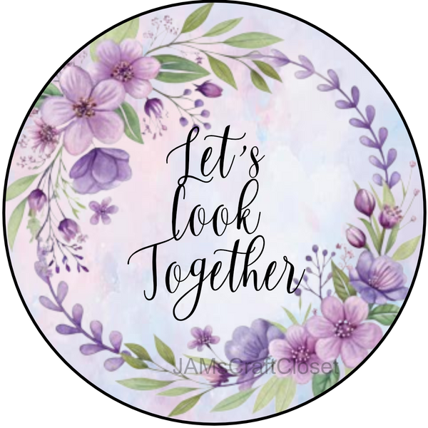 ROUND Digital Graphic Design Purple Lilac Lavender Floral - Wedding Gift KITCHEN DECOR Sublimation Decoupage PNG SVG PDF JPEG Country Farmhouse Home Decor Gift Crafters Delight - JAMsCraftCloset