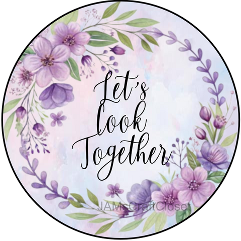 ROUND Digital Graphic Design Purple Lilac Lavender Floral - Wedding Gift KITCHEN DECOR Sublimation Decoupage PNG SVG PDF JPEG Country Farmhouse Home Decor Gift Crafters Delight - JAMsCraftCloset