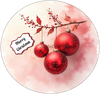 ROUND Digital Graphic Design MERRY CHRISTMAS - RED BULBS Gift First Home Sublimation Decoupage PNG SVG Country Farmhouse Home Decor Wall Art Decor Gift Crafters Delight - JAMsCraftCloset