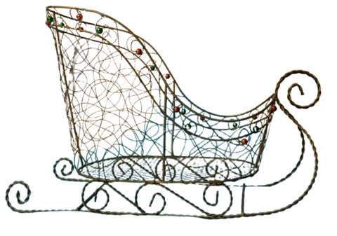 Sleigh Large Gold Metal Meshed BEADED Sleigh Holiday Christmas Decoration Table Top Vintage Gift Idea&nbsp; - JAMsCraftCloset