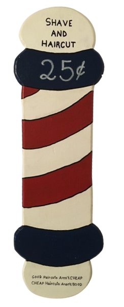 Wood Wall Art Plaque BARBER SHOP SIGN Rectangle Decoupaged Kitchen Home Decor Gift Idea Positive Saying - JAMsCraftCloset