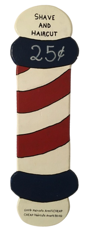 Wood Wall Art Plaque BARBER SHOP SIGN Rectangle Decoupaged Kitchen Home Decor Gift Idea Positive Saying - JAMsCraftCloset