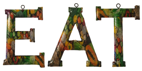 METAL EAT Vintage Kitchen Decor Set of 3 Vegetable Theme Decoupaged Wall Art Gift Idea - JAMsCraftCloset